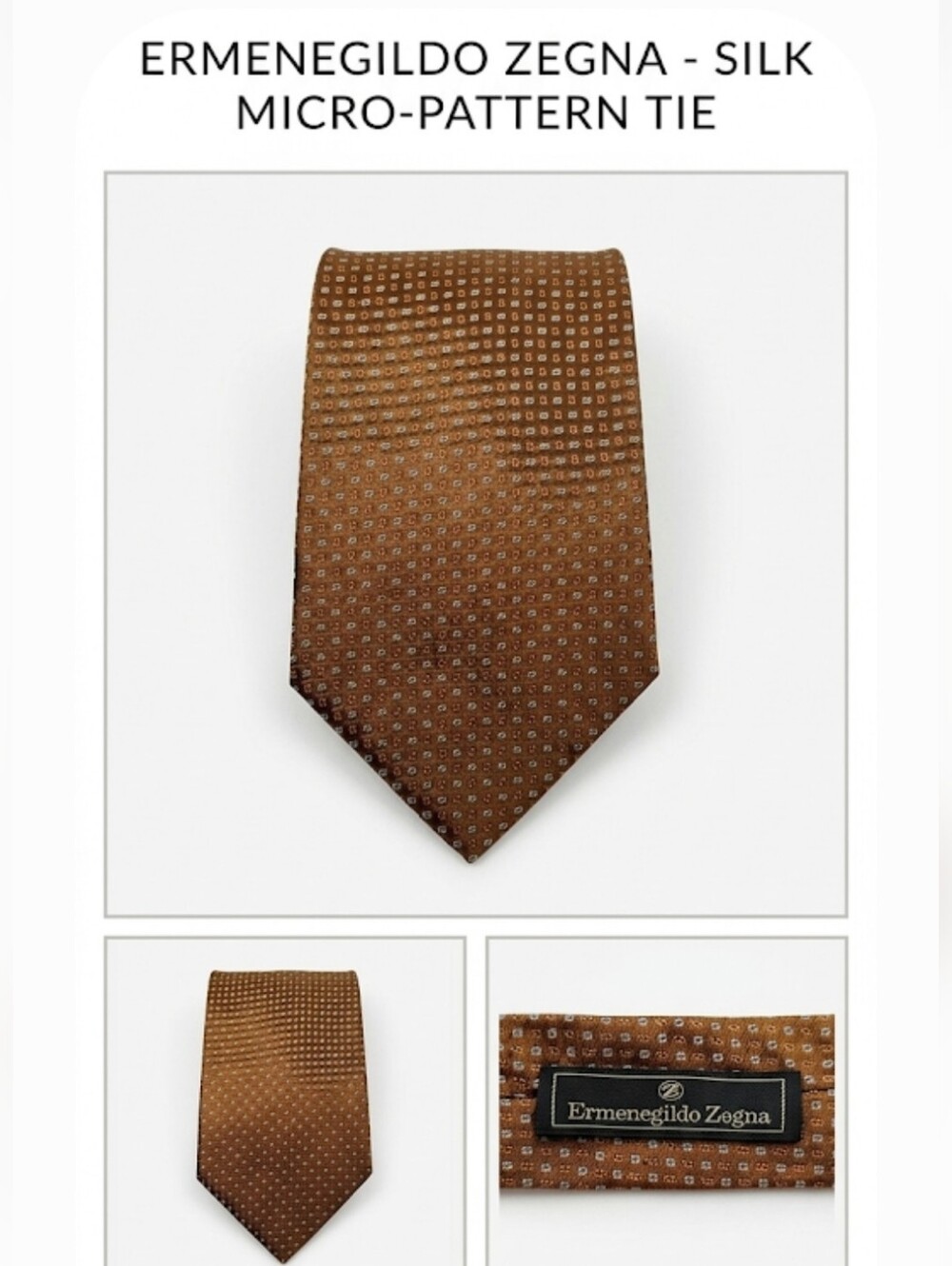 Ermenegildo Zegna Men's Silk Geometric Design Necktie OS